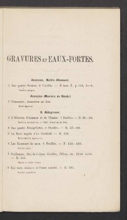 Gravures et Eaux-fortes