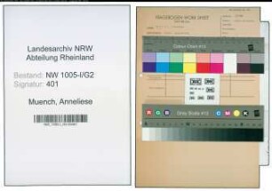 Entnazifizierung Anneliese Muench , geb. 04.12.1918 (Verw.Angestellte)