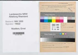Entnazifizierung Ernst Muellers, geb. 31.07.1913 (Gerichtsassessor)
