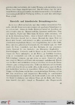 Materielle und künstlerische Betrachtungsweise