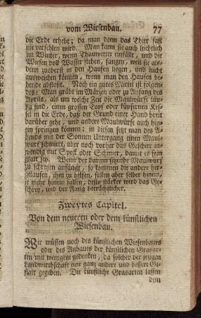 Zweytes Capitel. Von dem neueren oder dem künstlichen Wiesenbau.