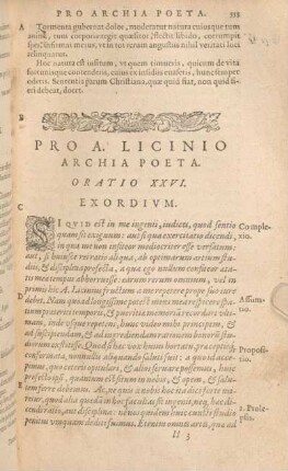 Pro A. Licinio Archia Poeta. Oratio XXVI.
