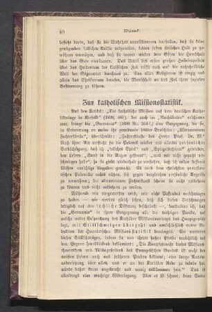 Zur Katholischen Missionsstatistik
