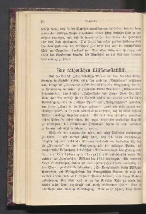 Zur Katholischen Missionsstatistik