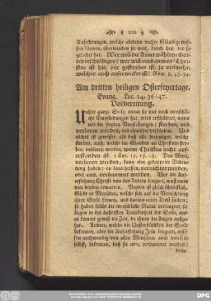 Am dritten heiligen Osterfeyertage. Evang. Luc. 24, 36 - 47.