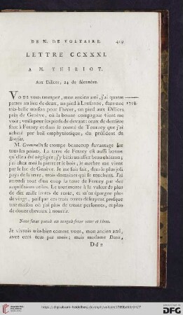 (Lettre CCXXXI - CCXXXVI)