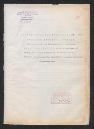 1930/31: Bericht über das Schuljahr ... - 1931/32