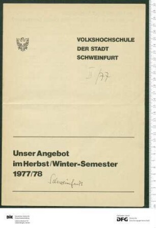 Programm 2. Semester 1977/1978