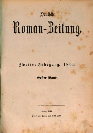 Deutsche Roman-Zeitung. 1865,1, 1865,1 = Jg. 2