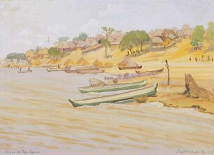 Dorf an der Togo Lagune. Togo 1914