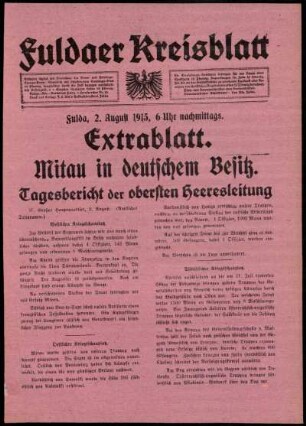 Ausgabe vom Montag, den 02. August 1915.