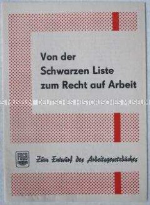 Propagandaschrift des FDGB zur Diskussion um das Arbeitsgesetzbuch der DDR