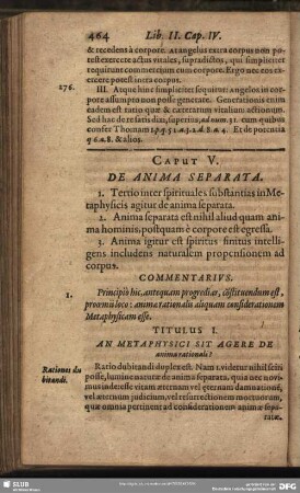 Caput V. De Anima Separata