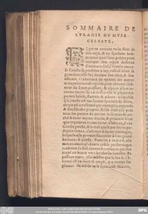 Sommaire De L'Uranie Ou Muse Celeste.