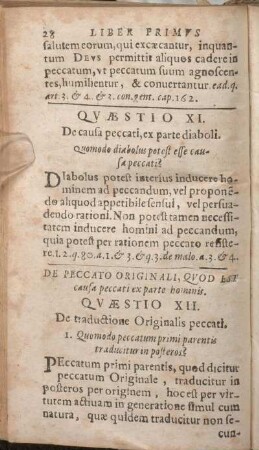 Qvaestio XII. De traductione Originalis peccati.