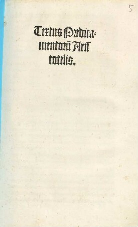 Textus Predicamentorum Ariostotelis