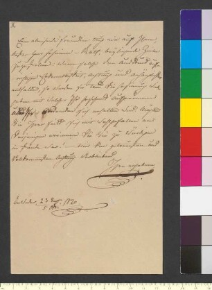 Brief von Sachsen-Weimar und Eisenach, Maria Pawlowna Großherzogin von an Goethe, Johann Wolfgang von