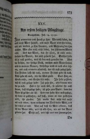 XXV. Am ersten heiligen Pfingsttage.