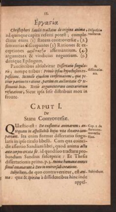 Caput I. De Statu Controversiae.