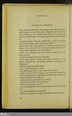Fünftes Kapitel: Am Ende des Jahrhunderts