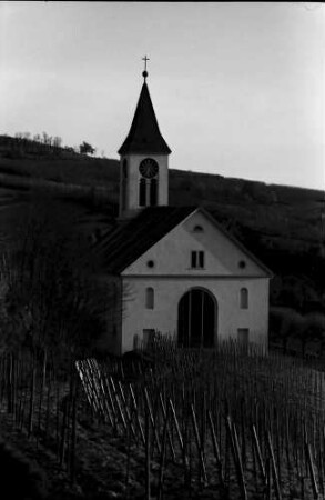 Auggen: Kirche, Rückansicht vom Weinberg