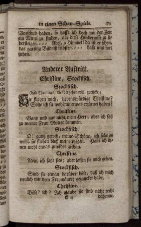 Anderer Auftritt. Christine, Stockfisch.