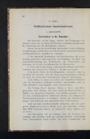 II. Theil. Oeffentlicher Sanitätsdienst.