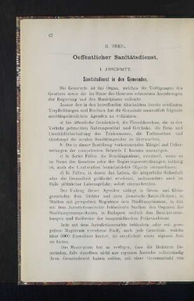 II. Theil. Oeffentlicher Sanitätsdienst.