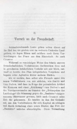 II. Verrath an der Freundschaft.
