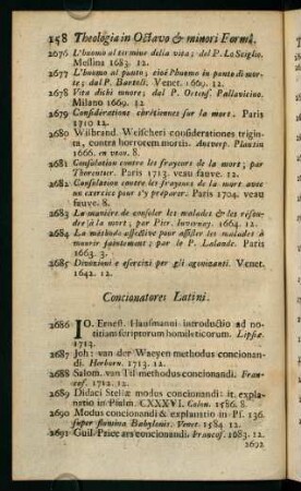 158-186, Concionatores Latini - Concionatores Gallici & Belgici