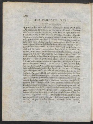 Christophorus Petri Soravia Lusatus