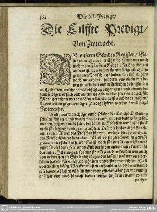 Die Eilffte Predigt, Von Zwitracht : Eilffte Predigt, Von Zwitracht