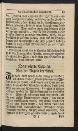 Das vierte Capitel. Von den Regeln der Alten
