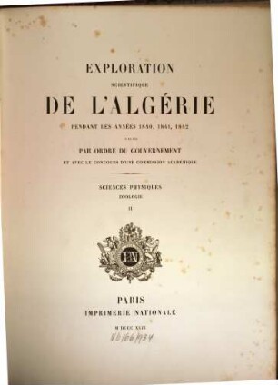 Exploration Scientifique De L'Algérie Pendant Les Années 1840, 1841, 1842. 2