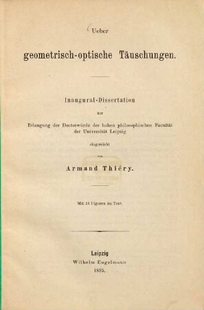 Über geometrisch-optische Täuschungen
