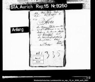 Die Reparatur der Deiche und Siele nach der Sturmflut in den Ämtern Aurich und Greetsiel {mit Insel Borkum)
