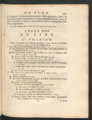 Locus XVII. De Fide