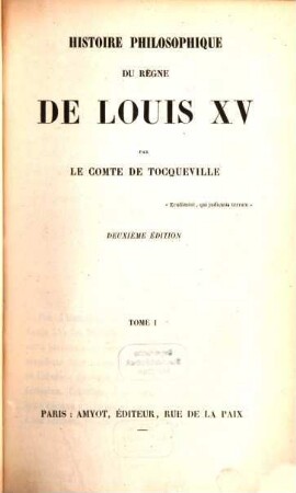 Histoire philosophique du règne de Louis XV, 1