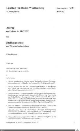 Antrag der FDP: Privatisierung
