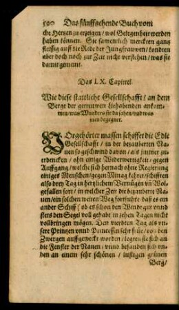 Das LX. Capittel. Wie diese stattliche Gesellschafft/ an dem Berge der getreuwen Liebhabenden ankommen/ ...