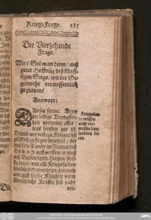 [Die viertzehende Kriegsfrage.]