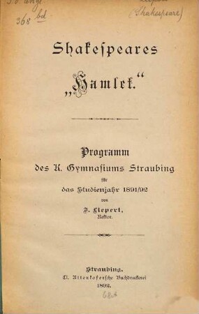 Shakespeares "Hamlet"