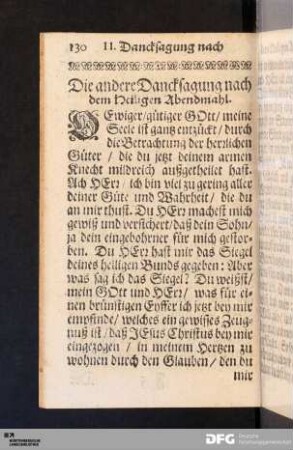 Die andere Dancksagung nach dem Heiligen Abendmahl.