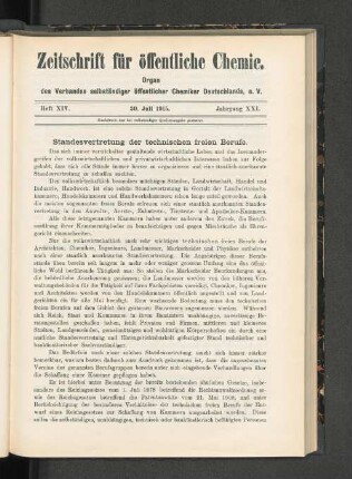Heft XIV. 30. Juli 1915