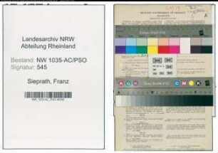 Entnazifizierung Franz Sieprath , geb. 02.12.1901 (Bergmann)