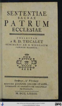 Sententiae Sacrae Patrum Ecclesiae