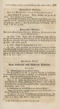 Zwölfter Titel. Von niederen und höheren Schulen