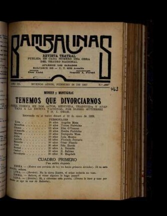 Tenemos que divorciarnos : pieza cómica en dos actos