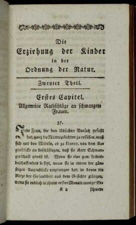 Erstes Capitel. Allgemeine Rathschläge an schwangere Frauen.