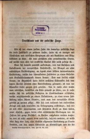 Deutsche Vierteljahrs-Schrift. 1863,3/4 = Jg. 26